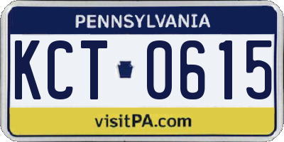 PA license plate KCT0615