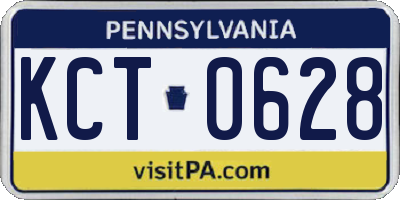 PA license plate KCT0628