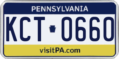 PA license plate KCT0660