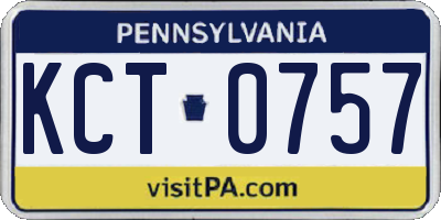 PA license plate KCT0757