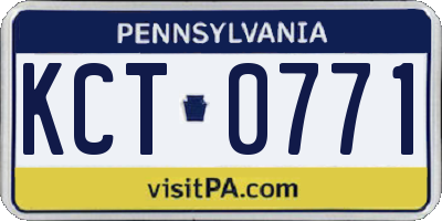 PA license plate KCT0771