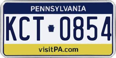 PA license plate KCT0854