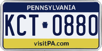 PA license plate KCT0880
