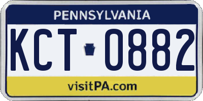 PA license plate KCT0882
