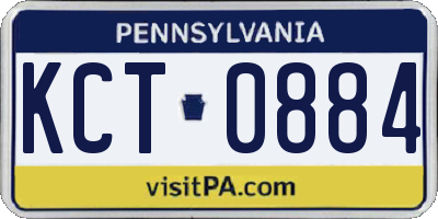PA license plate KCT0884