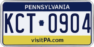 PA license plate KCT0904