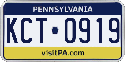 PA license plate KCT0919