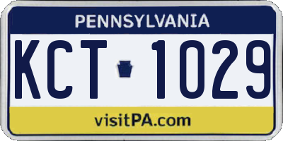 PA license plate KCT1029