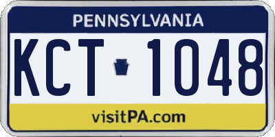 PA license plate KCT1048