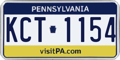 PA license plate KCT1154