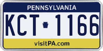 PA license plate KCT1166