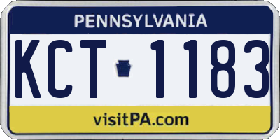 PA license plate KCT1183