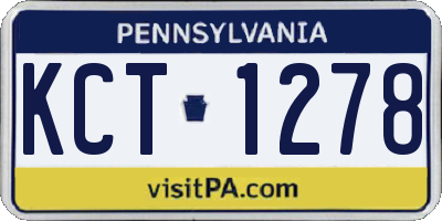 PA license plate KCT1278