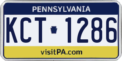 PA license plate KCT1286