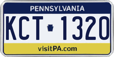 PA license plate KCT1320