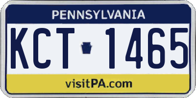PA license plate KCT1465