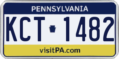 PA license plate KCT1482
