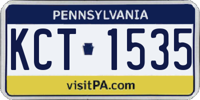 PA license plate KCT1535
