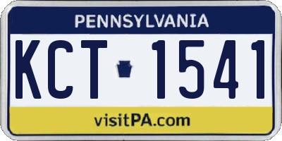 PA license plate KCT1541