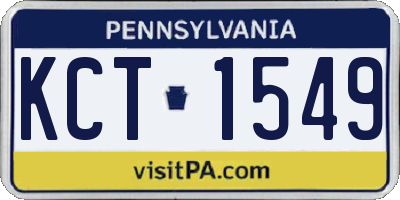 PA license plate KCT1549