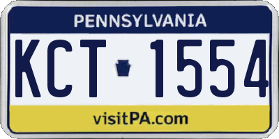 PA license plate KCT1554