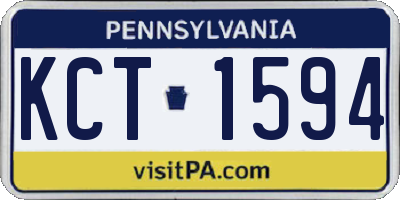 PA license plate KCT1594