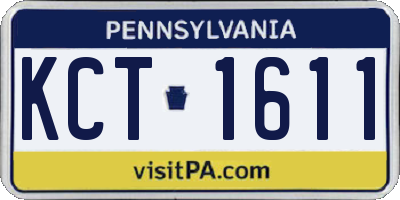 PA license plate KCT1611