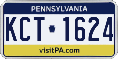PA license plate KCT1624