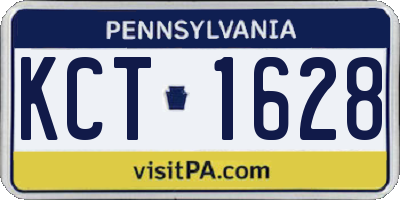 PA license plate KCT1628