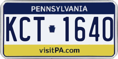 PA license plate KCT1640