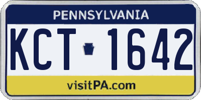 PA license plate KCT1642