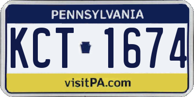 PA license plate KCT1674