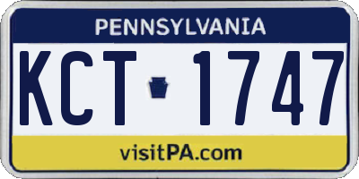 PA license plate KCT1747