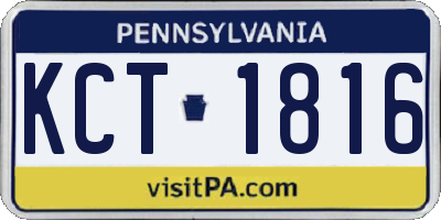 PA license plate KCT1816