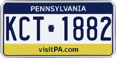 PA license plate KCT1882