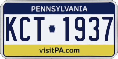 PA license plate KCT1937