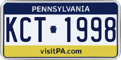 PA license plate KCT1998