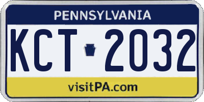 PA license plate KCT2032