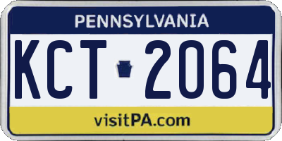 PA license plate KCT2064