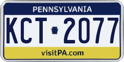 PA license plate KCT2077