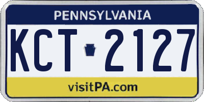 PA license plate KCT2127