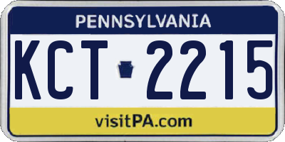PA license plate KCT2215