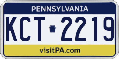 PA license plate KCT2219