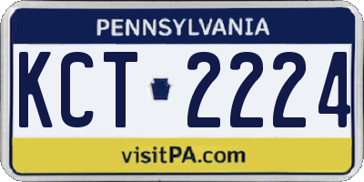 PA license plate KCT2224