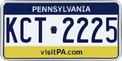 PA license plate KCT2225