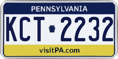 PA license plate KCT2232