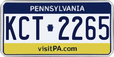 PA license plate KCT2265