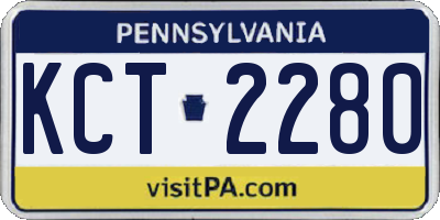 PA license plate KCT2280