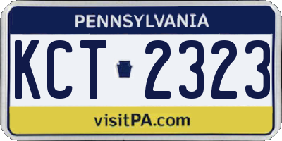 PA license plate KCT2323