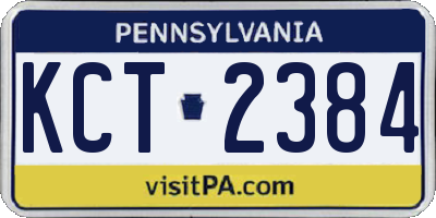 PA license plate KCT2384
